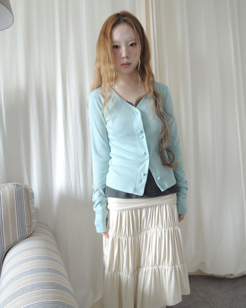 NUPHLO(ニューフロー)の「MELLOW BEAN V-NECK CARDIGAN(Tops)」