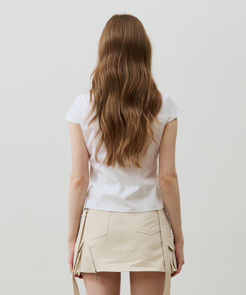 SYLPH SHIRRING SHIRT / WHITE