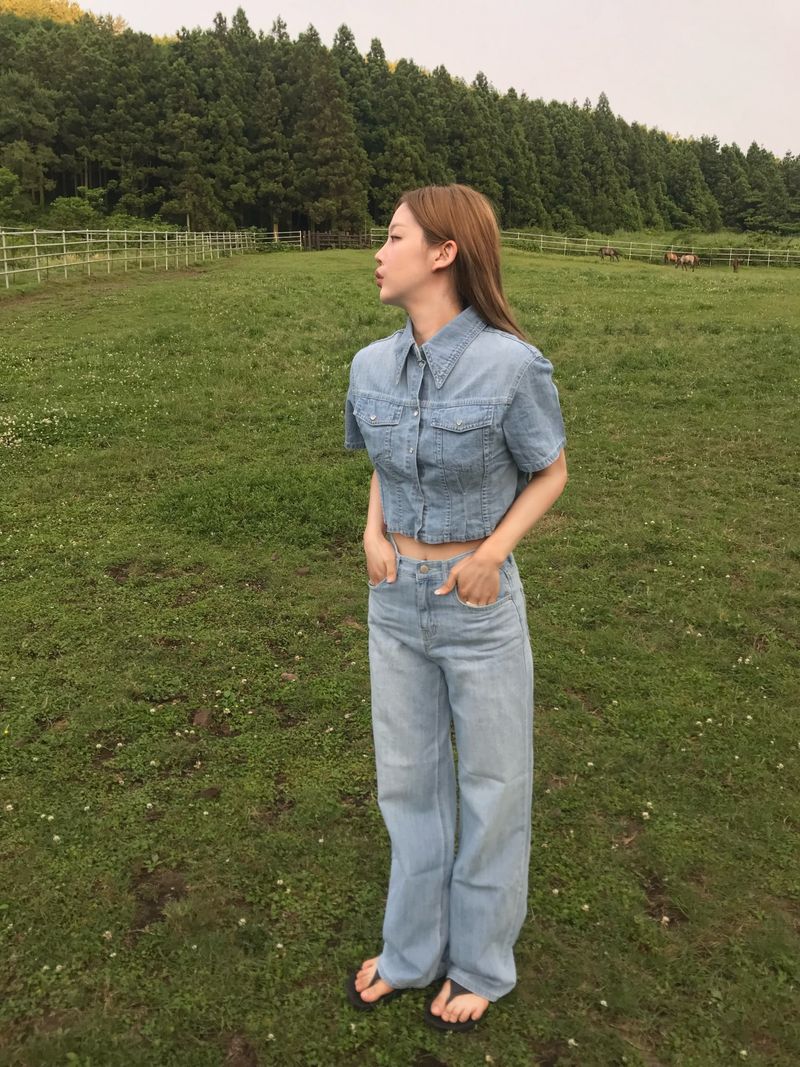 Horizon denim set up pants