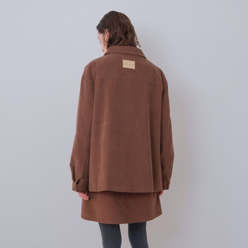 Brown Corduroy Double Button Jacket
