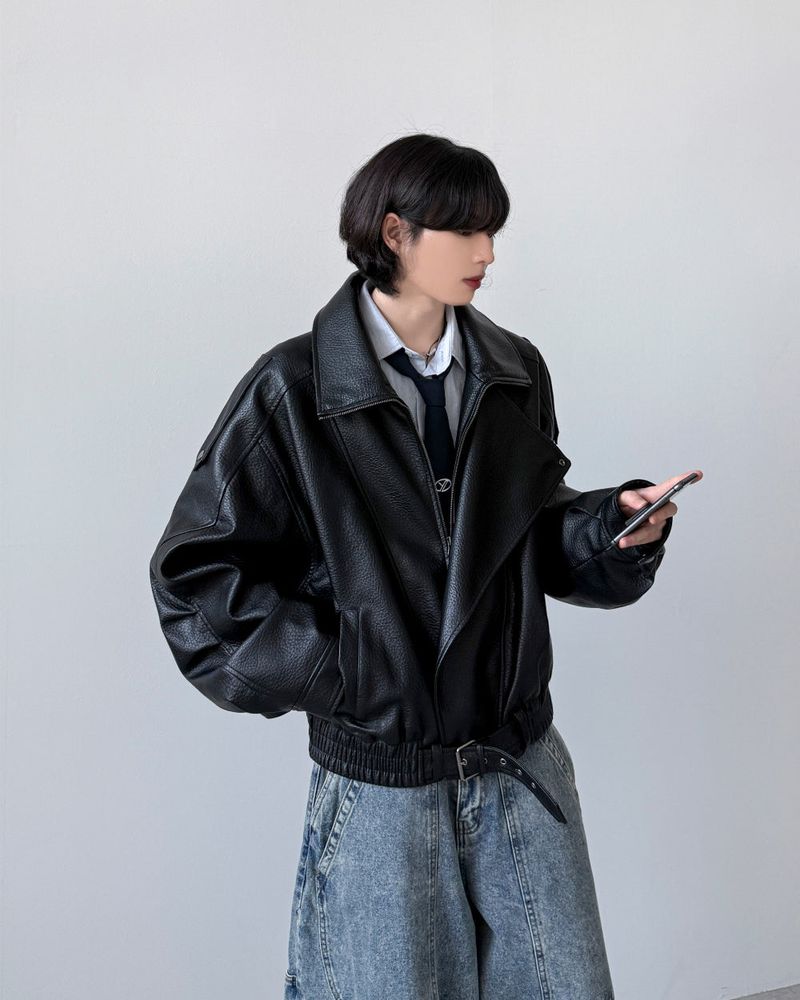 YOURNUS（ユアナス）の「Villain Trench Leather Jacket（Jackets/Outerwear）」