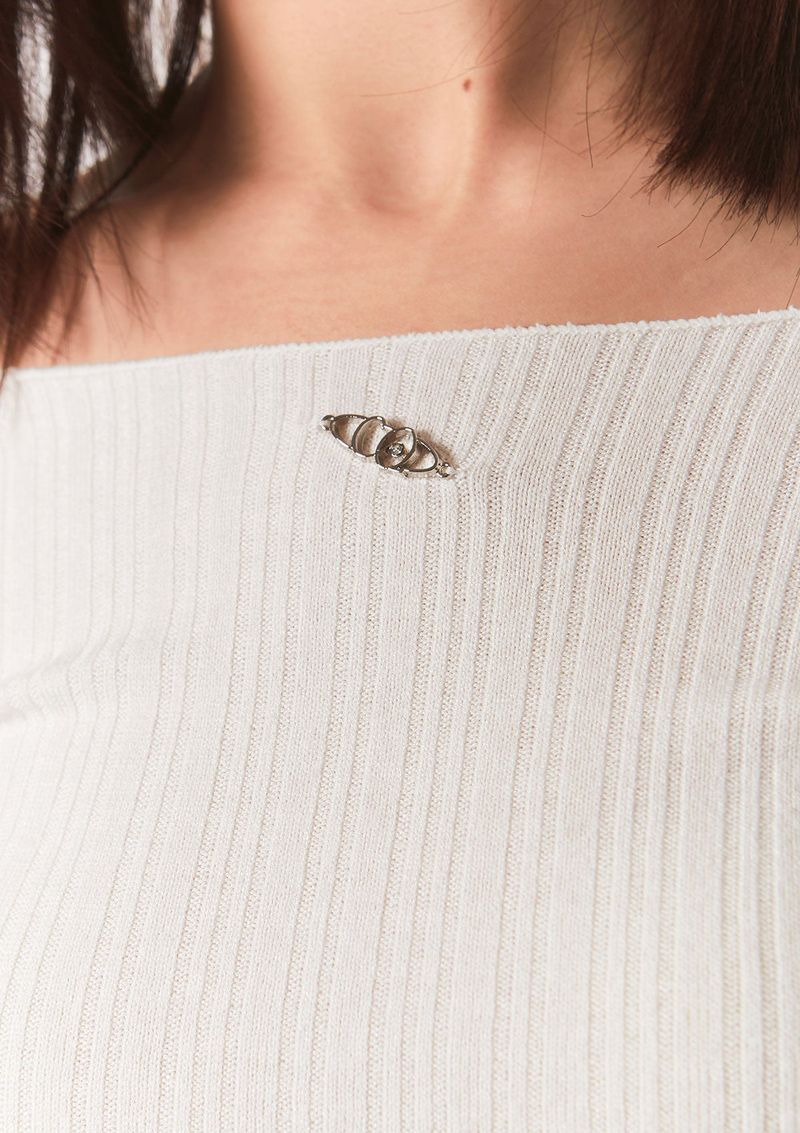 smooth off shoulder top - ivory