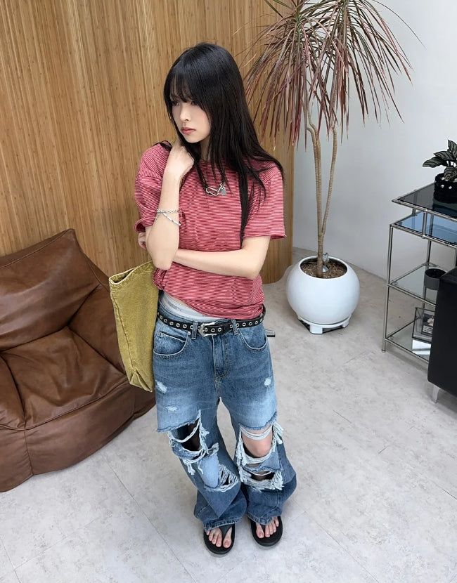 Rudd Distressed Washed Denim Pants