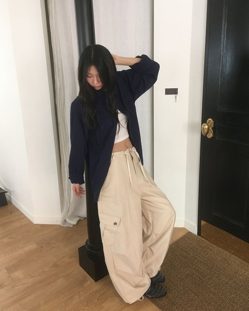 Cesar Wide Cotton Two-Way Cargo Pants