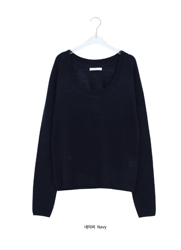 Pabor Deep U-Neck Loose-Fit Knit