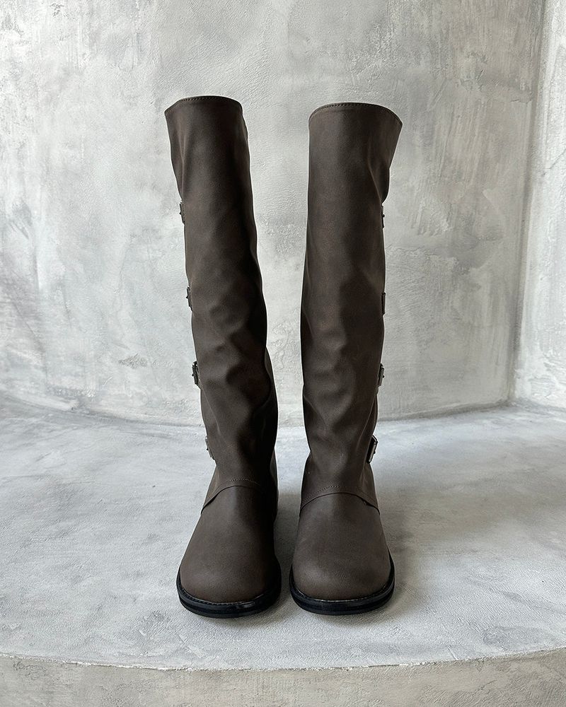 Warmer Buckle Long Boots