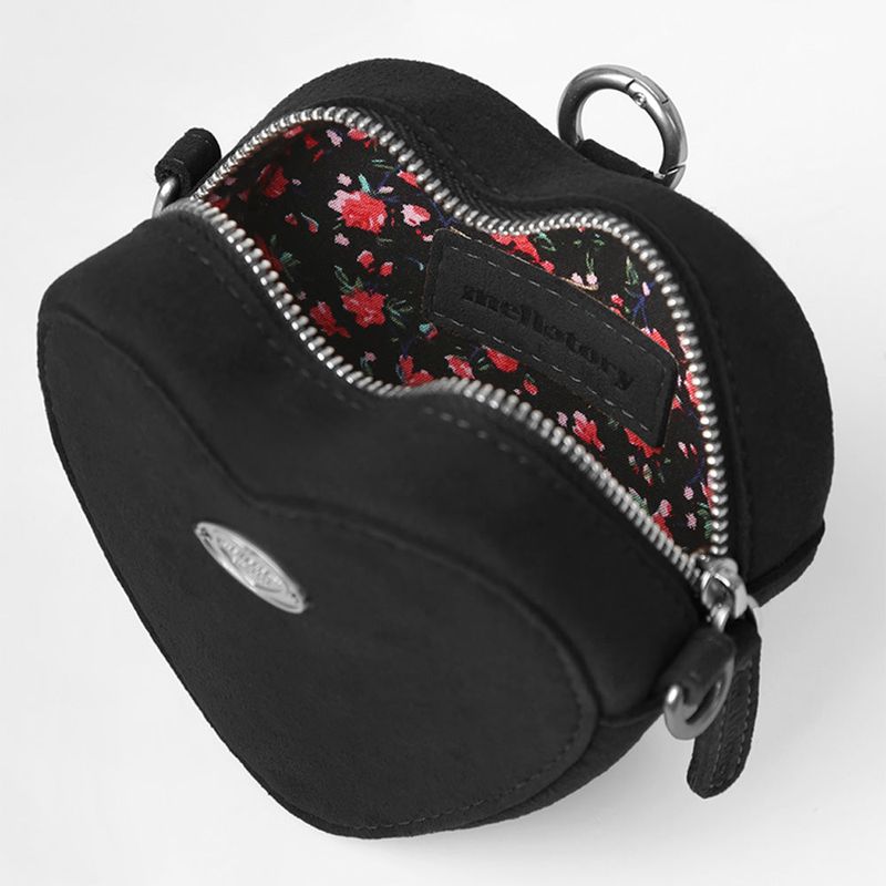 HEART SUEDE MINI BAG (BLACK)