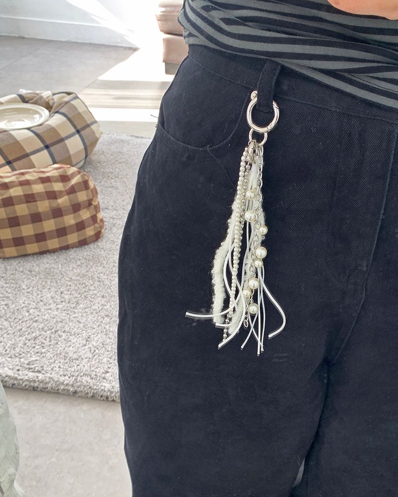 Boucle Mix Long Tassel Keychain