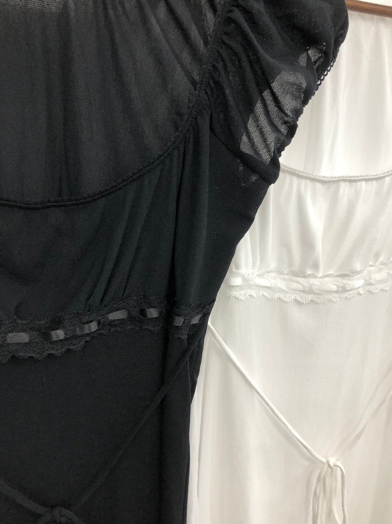 Sheer Lace Ribbon Top