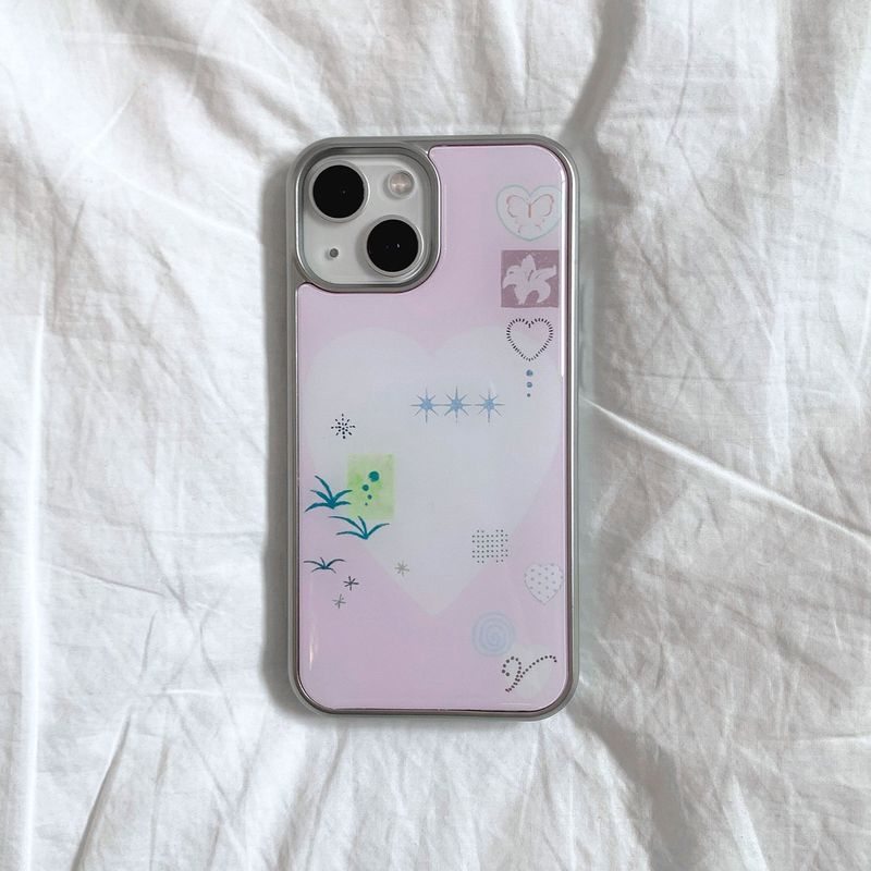 [MADE][Epoxy Silver Bumper Case] Pieces of Spring - Pink