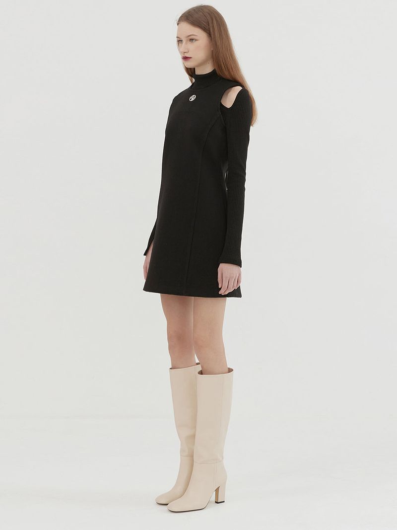 MINIMAL SIMBOL DRESS -BLACK