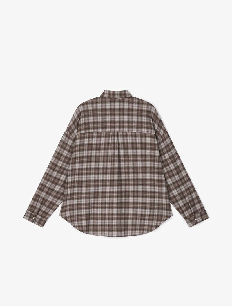 FLANNEL CHECK SHIRT (BROWN)