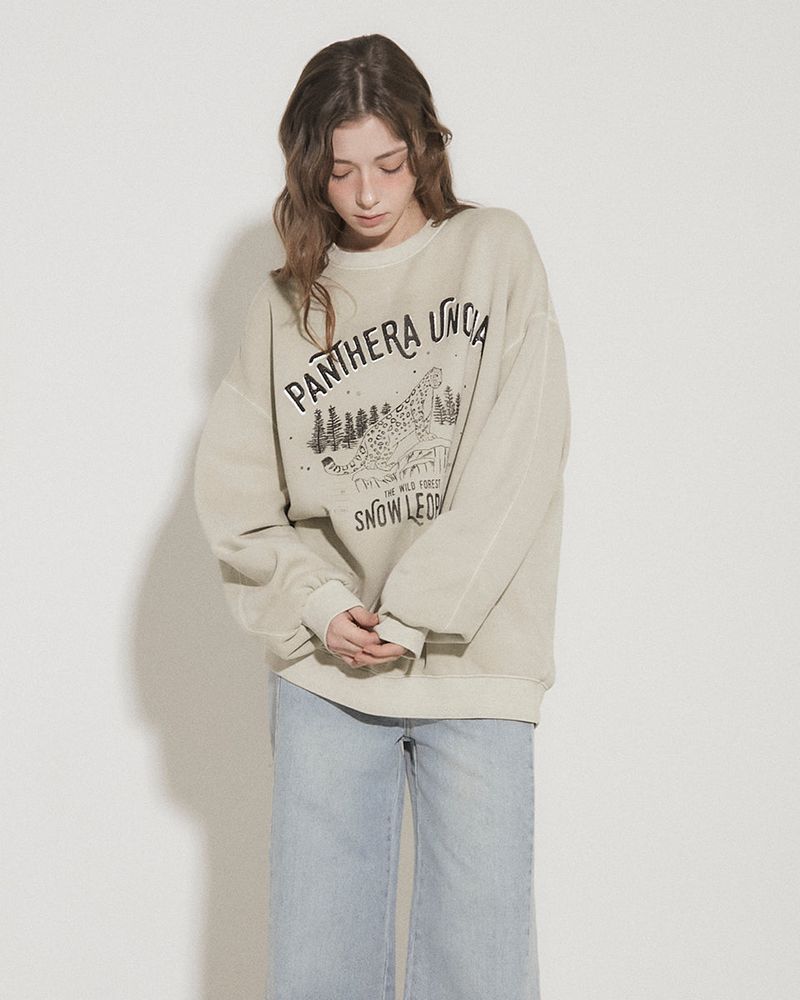 SNOW LEOPARD PRINT SWEATSHIRT [normal] [BEIGE]