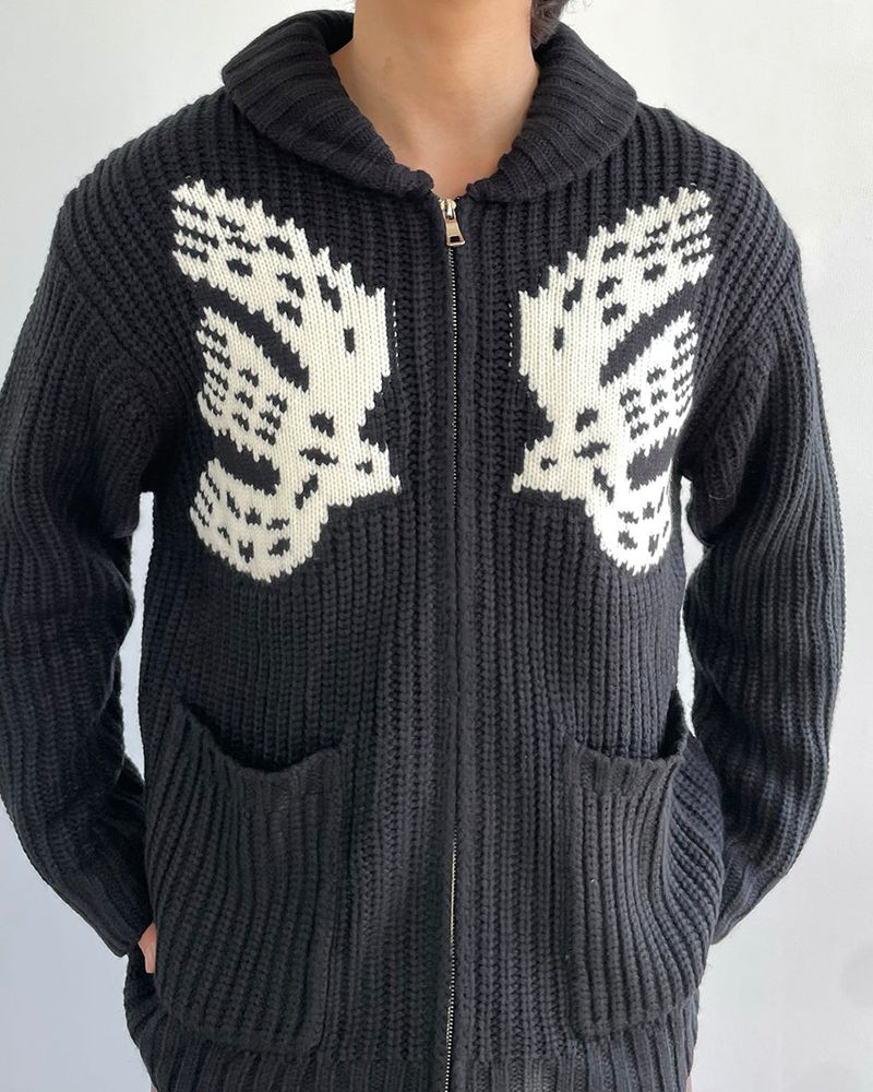 Rebel Shawl Collar Knit Zip-Up