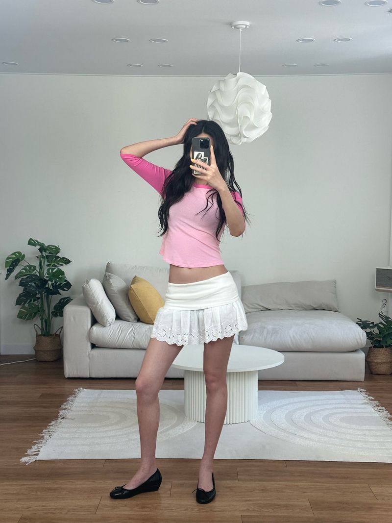 angel lace mini skirt