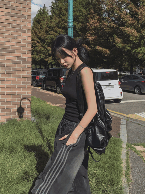 ULAN（ユレン）の「[U-BASIC] Mendel Mango Ribbed Sleeveless（Tops）」