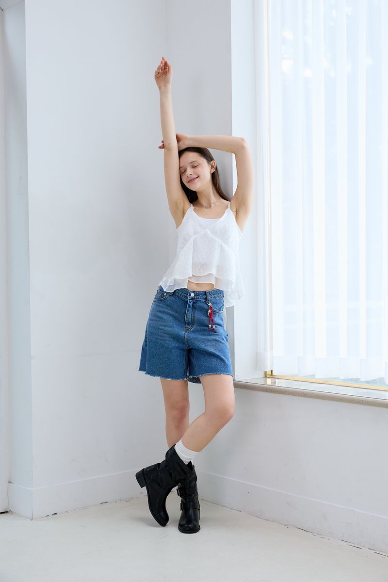 ハーフデニムショートパンツ