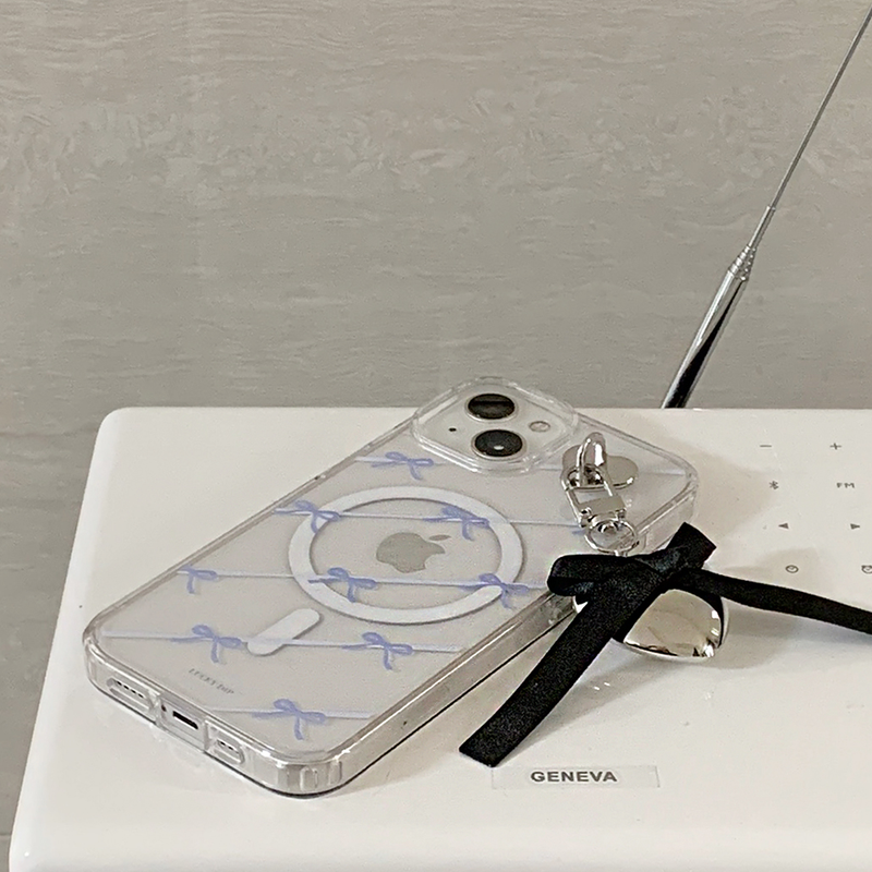 silver heart ribbon key ring