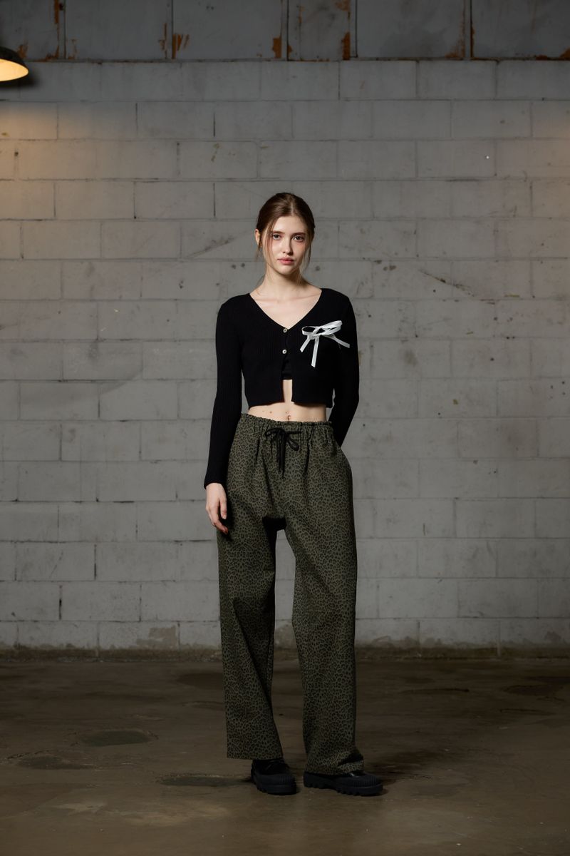 LEOPARD WIDE PANTS / KHAKI