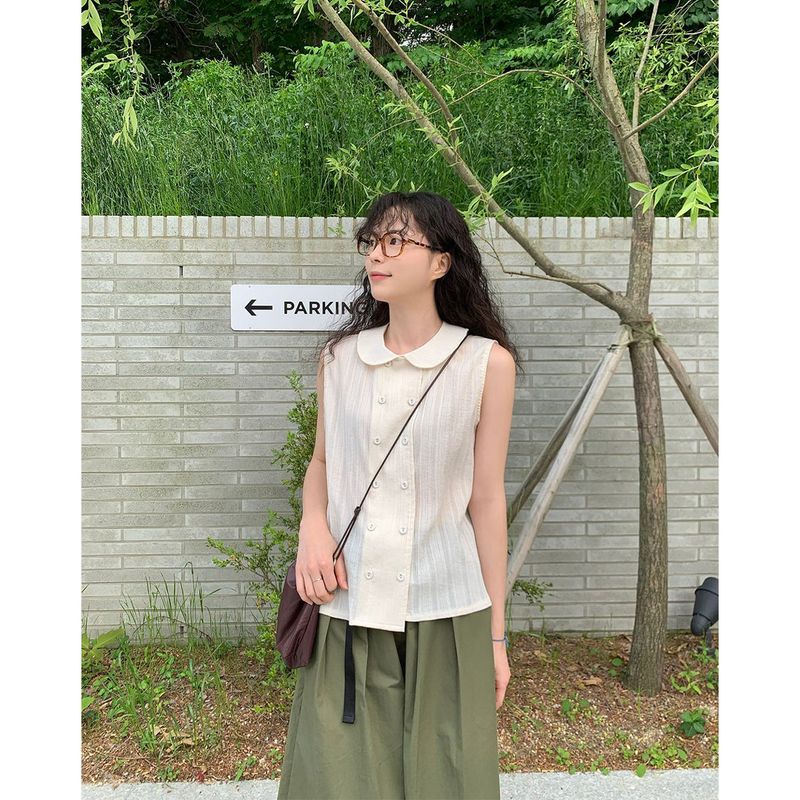 mirinaero(ミリネロ)の「burring sleeveless blouse(Tops)」