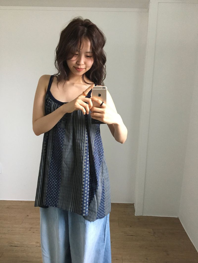 Humming Patchwork sleeveless (2color)