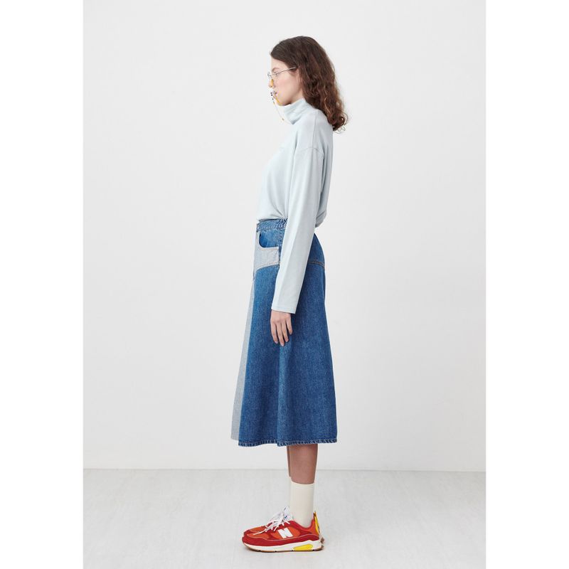 INSIDE-OUT BANDING DENIM SKIRT_BLUE