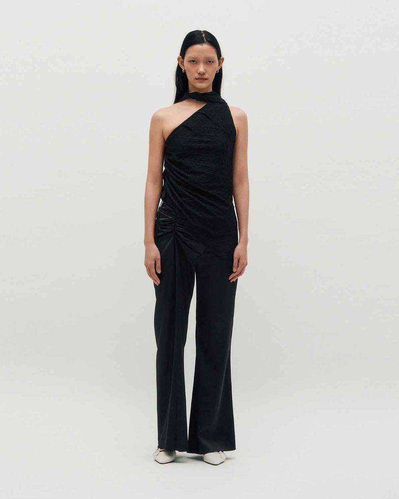 KIMZISU（キムジス）の「Satin Draped Trousers _ BLACK（Pants）」
