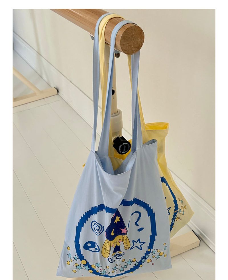 UnsocialNight Autumn New All-match Original Printed Cartoon TaichiDog Canvas Bag for Women