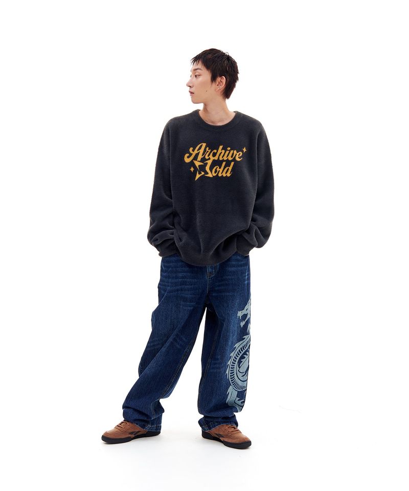 HAIRY STAR LOGO KNIT (CHARCOAL)
