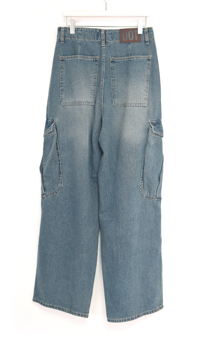 bel cargo denim pants(2color)
