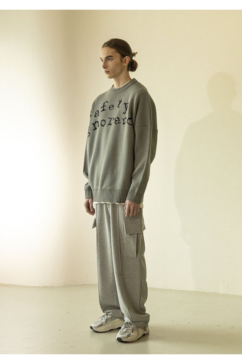 SAFETY LETTERING WOOL KNIT MWZNT001