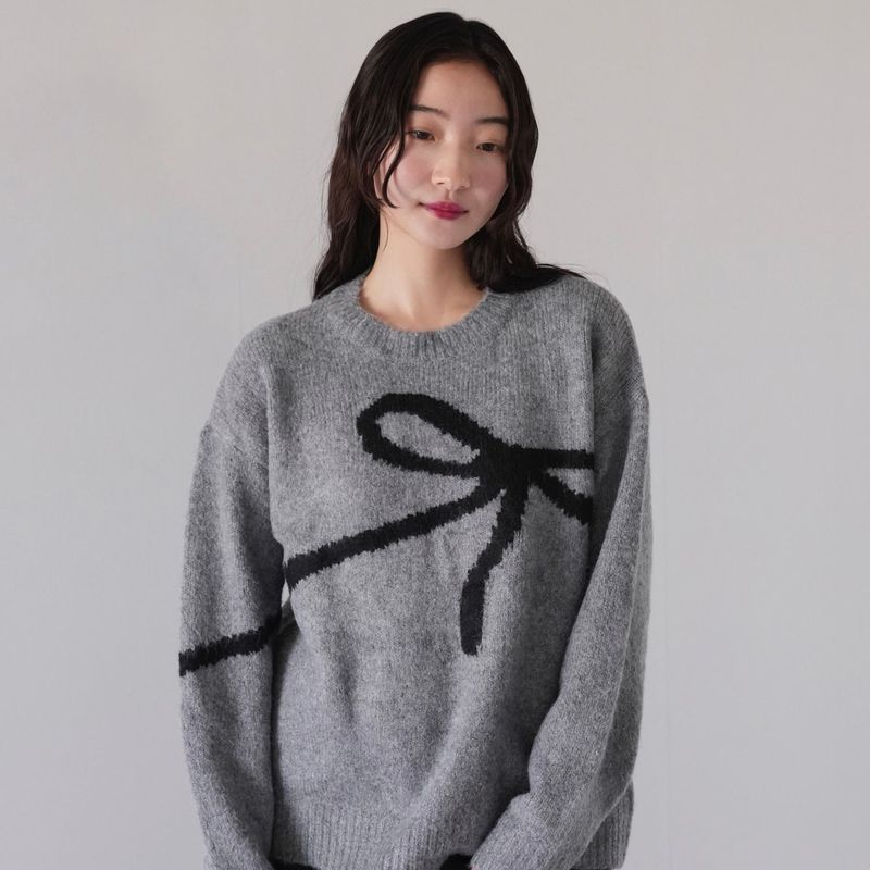 flow diagonally ribbon knit