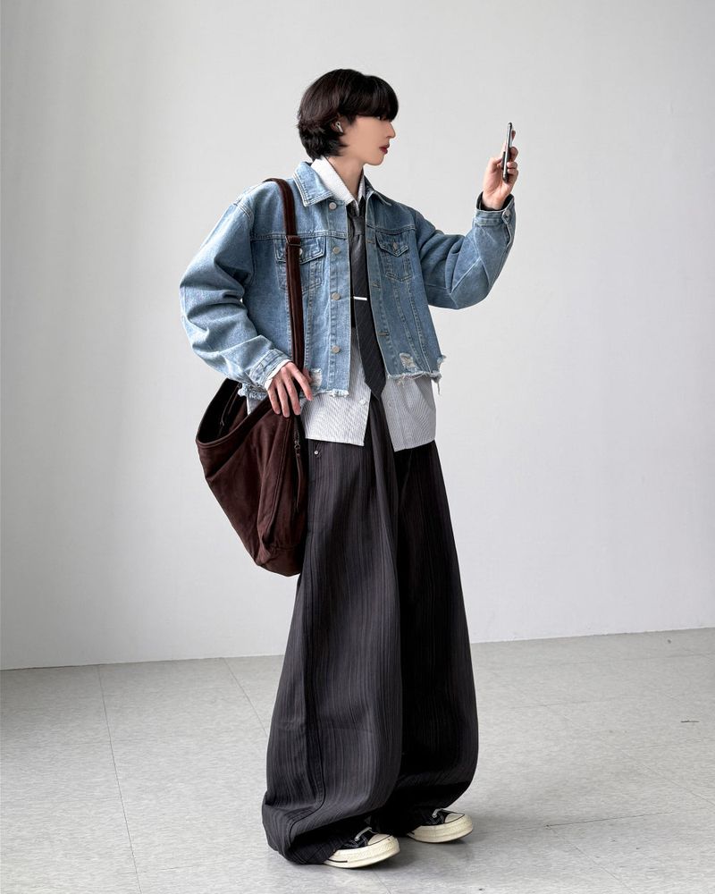 Shiny Stripe Balloon Pants