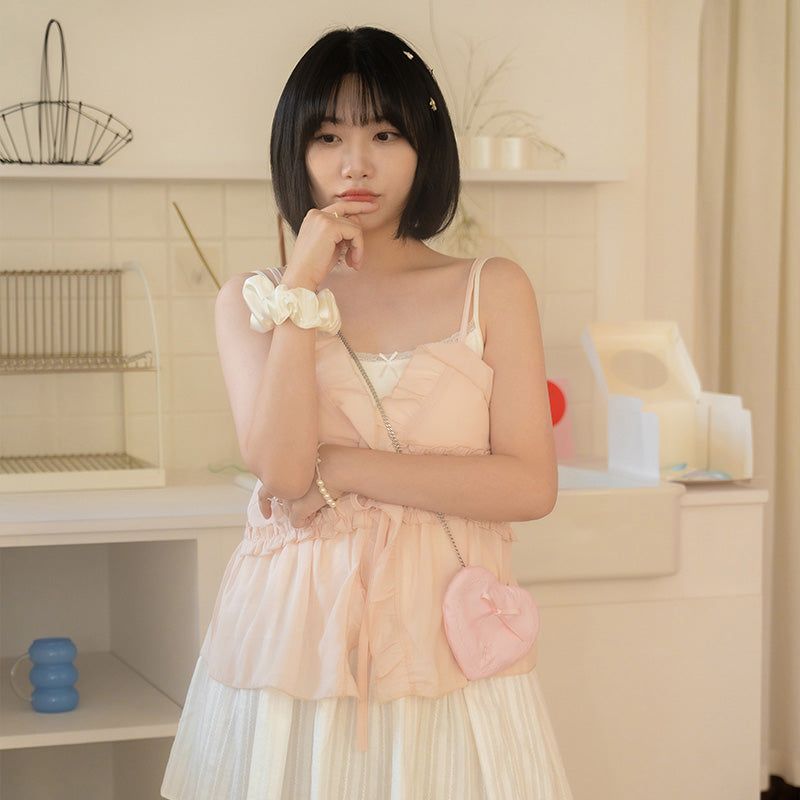 Ribbon Heart Bag _ Pink
