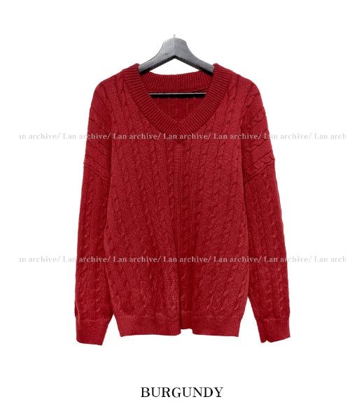 Little V-neck Cable Knit