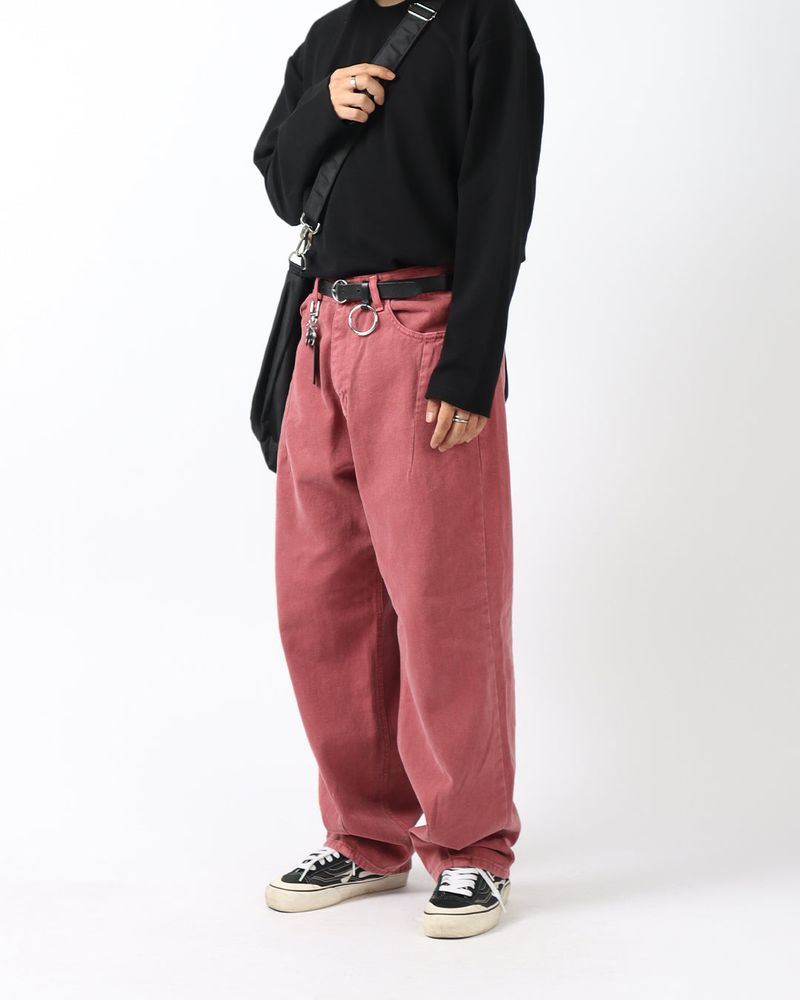 structured denim pants_2color