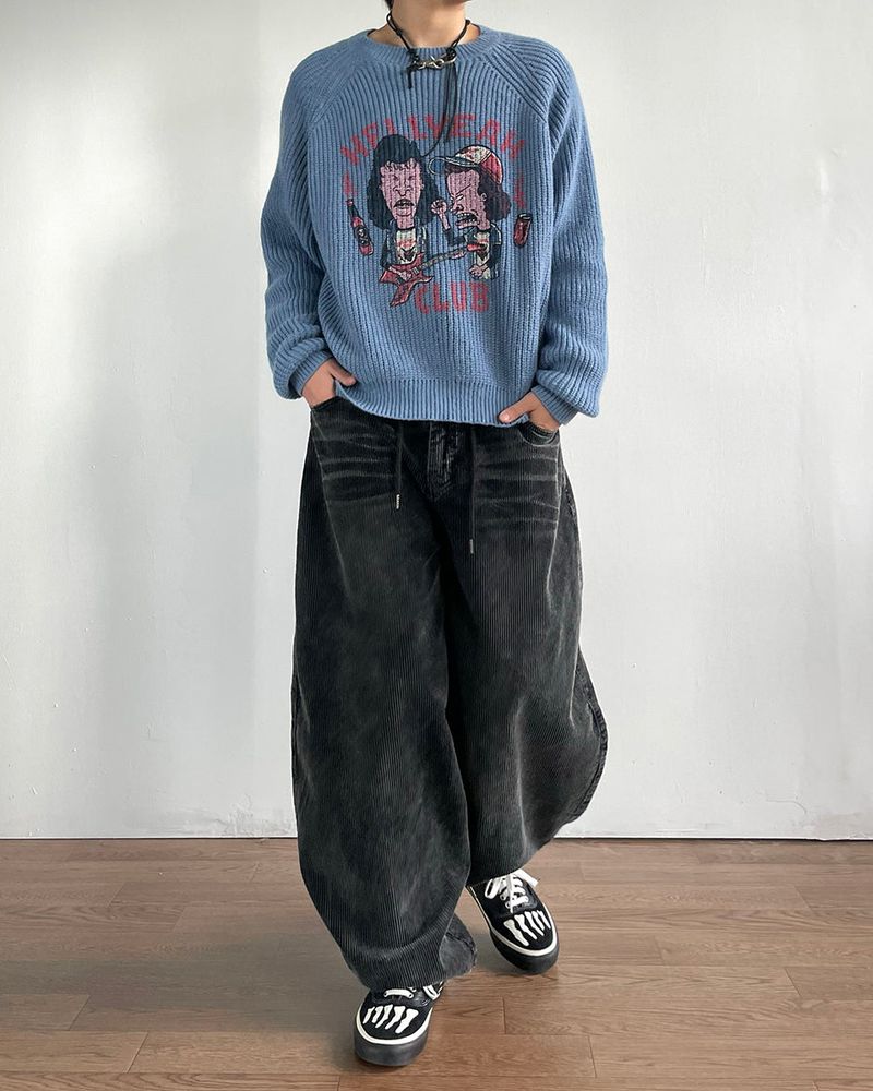 Zimb Printed Crack Knit
