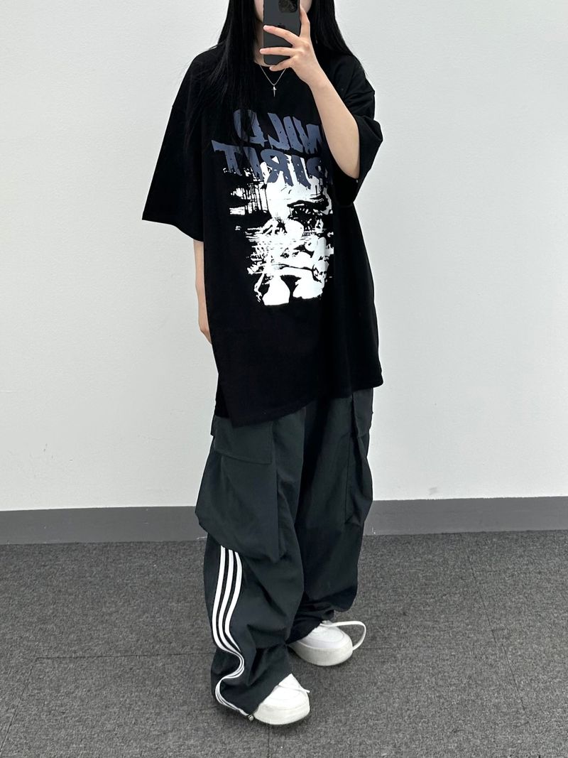 nylon track cargo pants