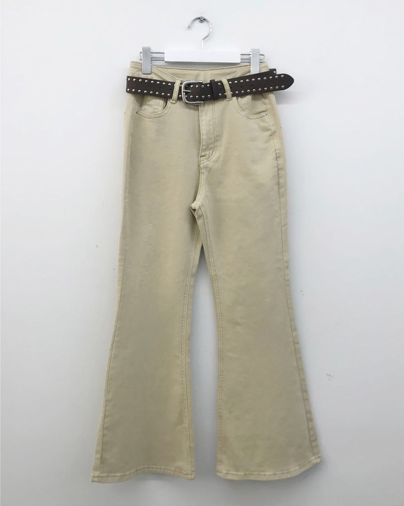 [SET]Arden bootcut pants + belt (3color)