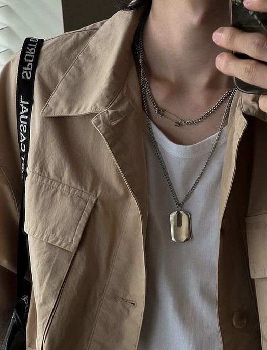 [MADE] 033 Serial number layered necklace