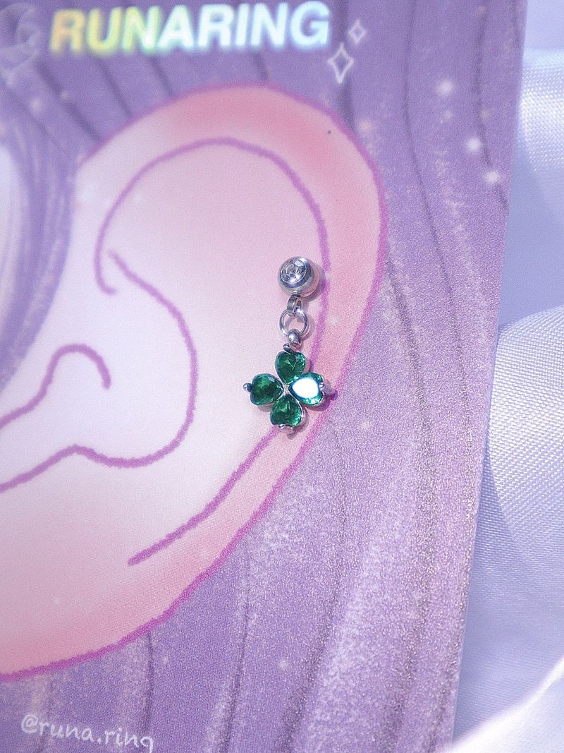 All surgical steel clover piercing
