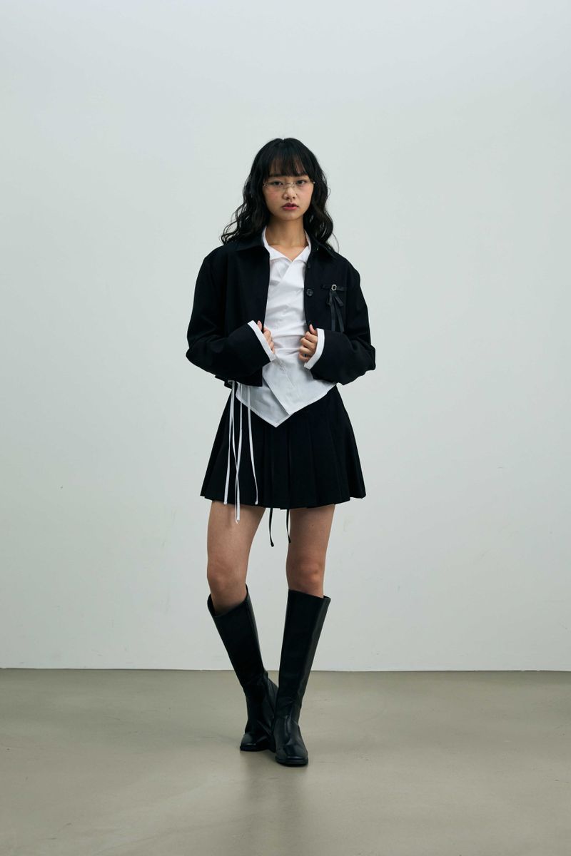 MILD PLEATS SKIRT PANTS / BLACK