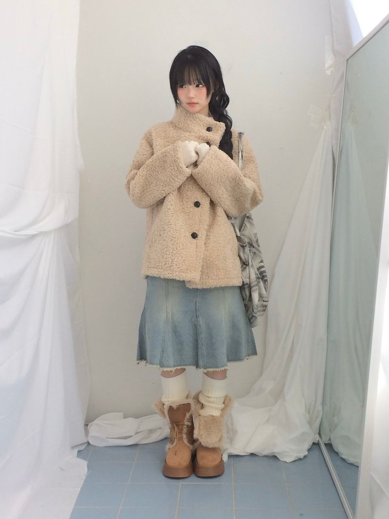 Suede Rabbit Fur Boots