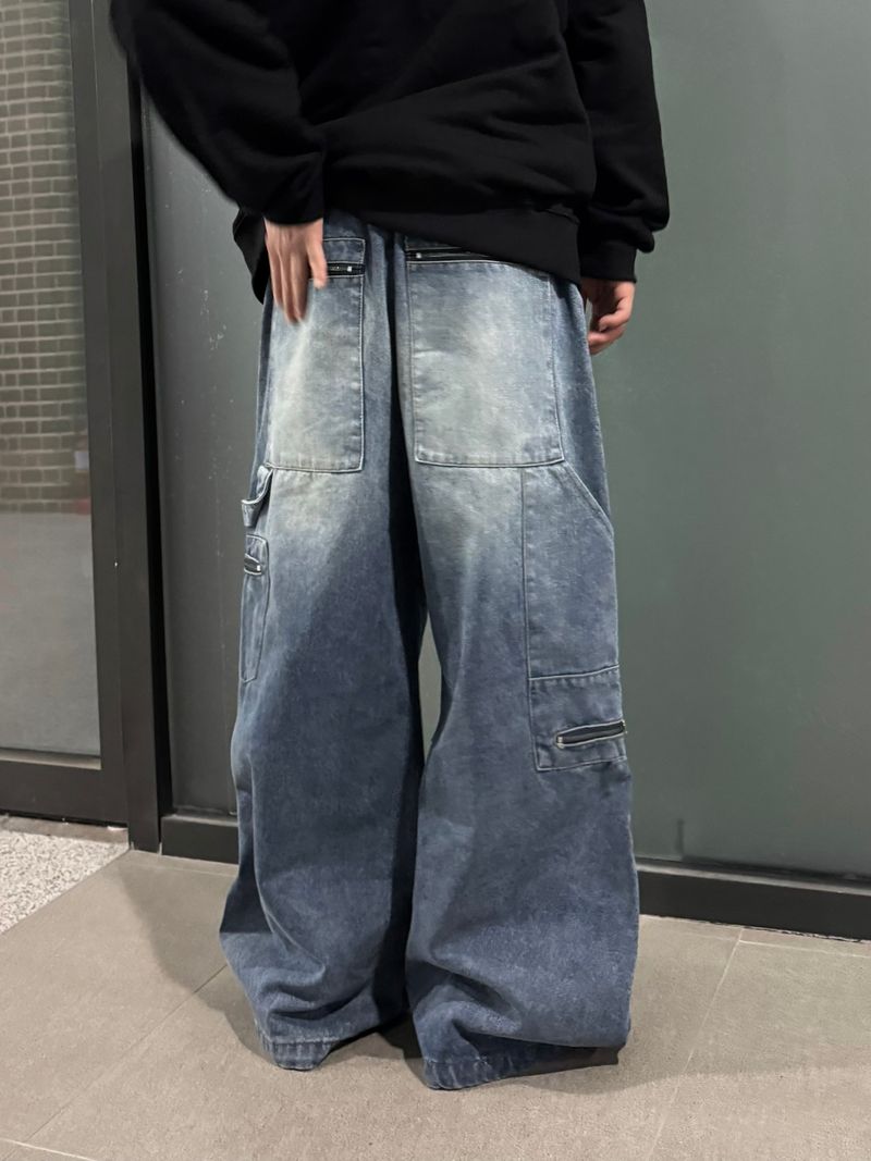 ジッパーカーペンターダブルニーパンツ
