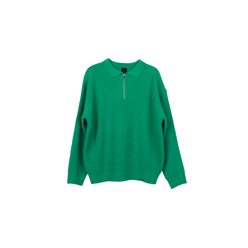 ASCLO Low Collar Half Zip Up Knit (7color)