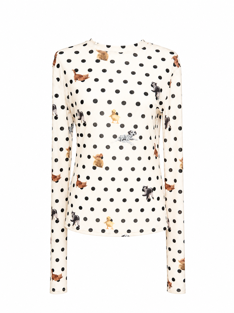 aoyu（アオユ）の「Dot See-Through Animal T-Shirt（Tops）」