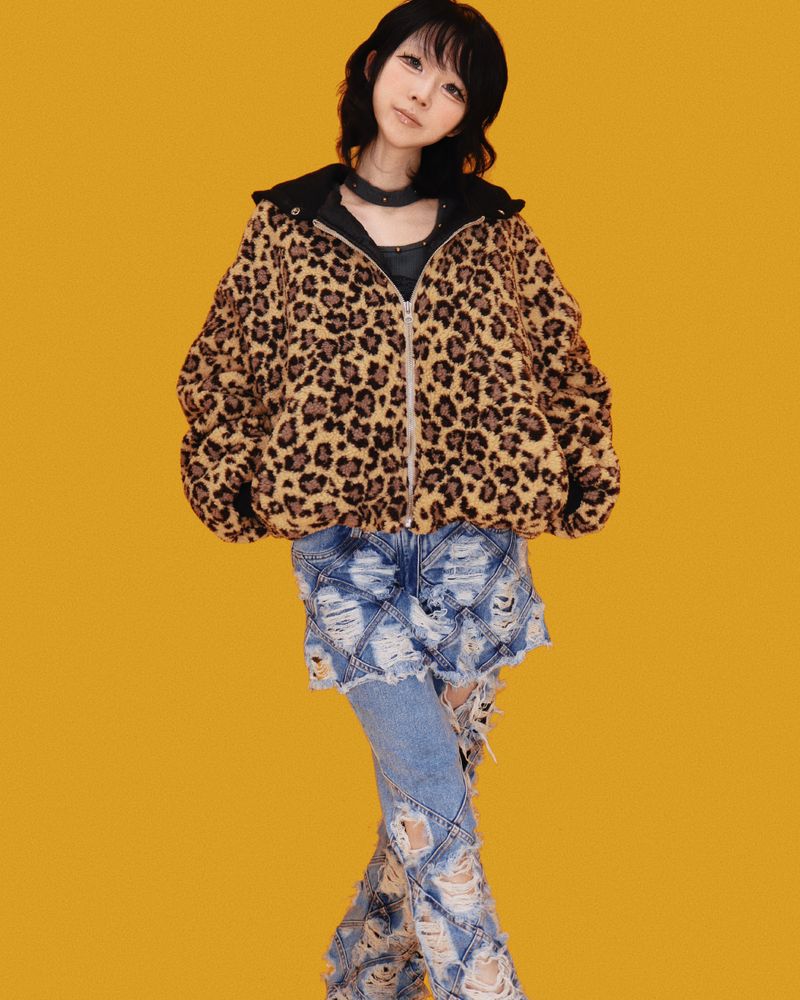 pop leopard hood Jumper (누빔/2color)