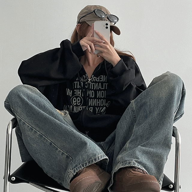 hijjoo(ハイチュー)の「Verro2way Lettering Hooded Zip-Up (6 colors)(Tops)」
