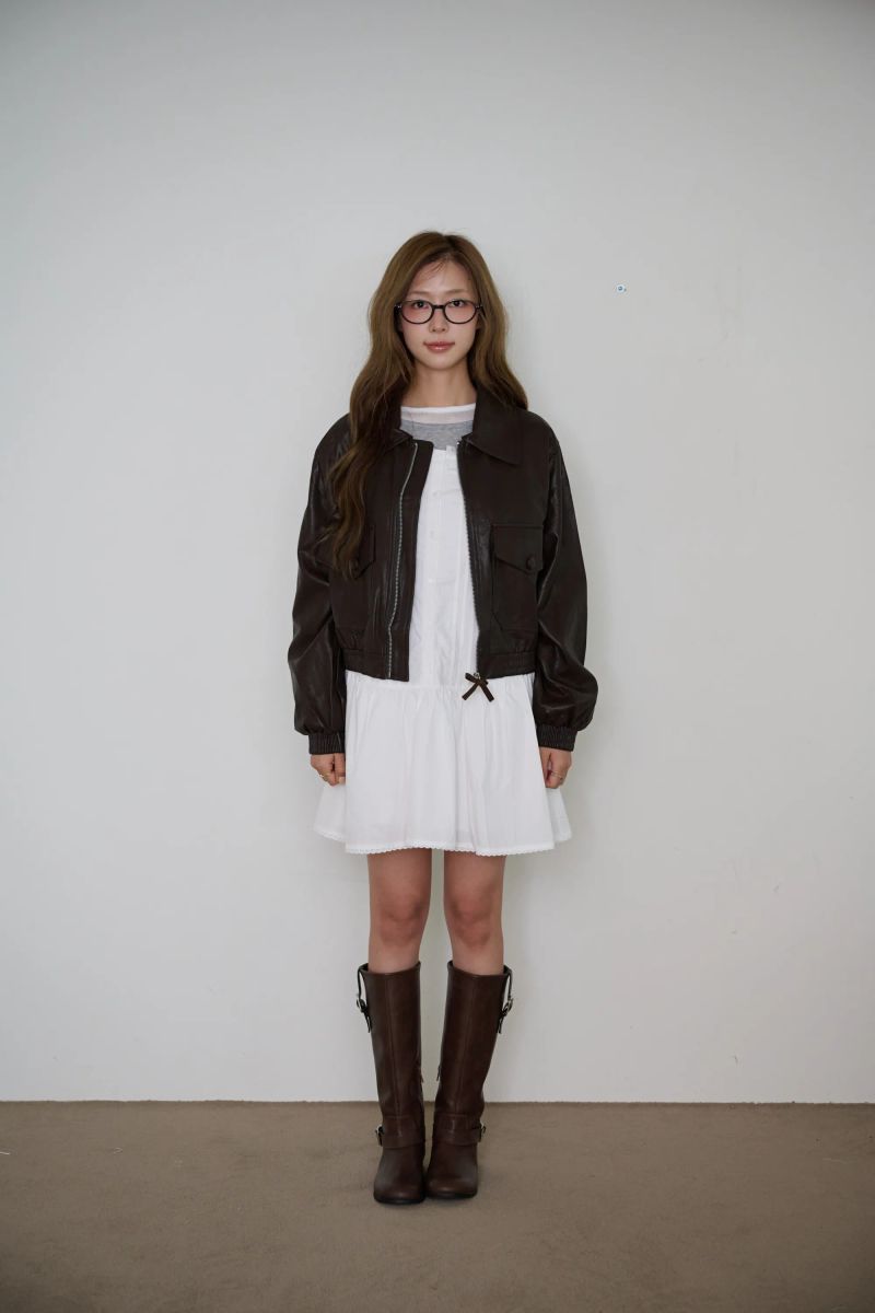 COZY SYNTHETIC LEATHER JUMPER