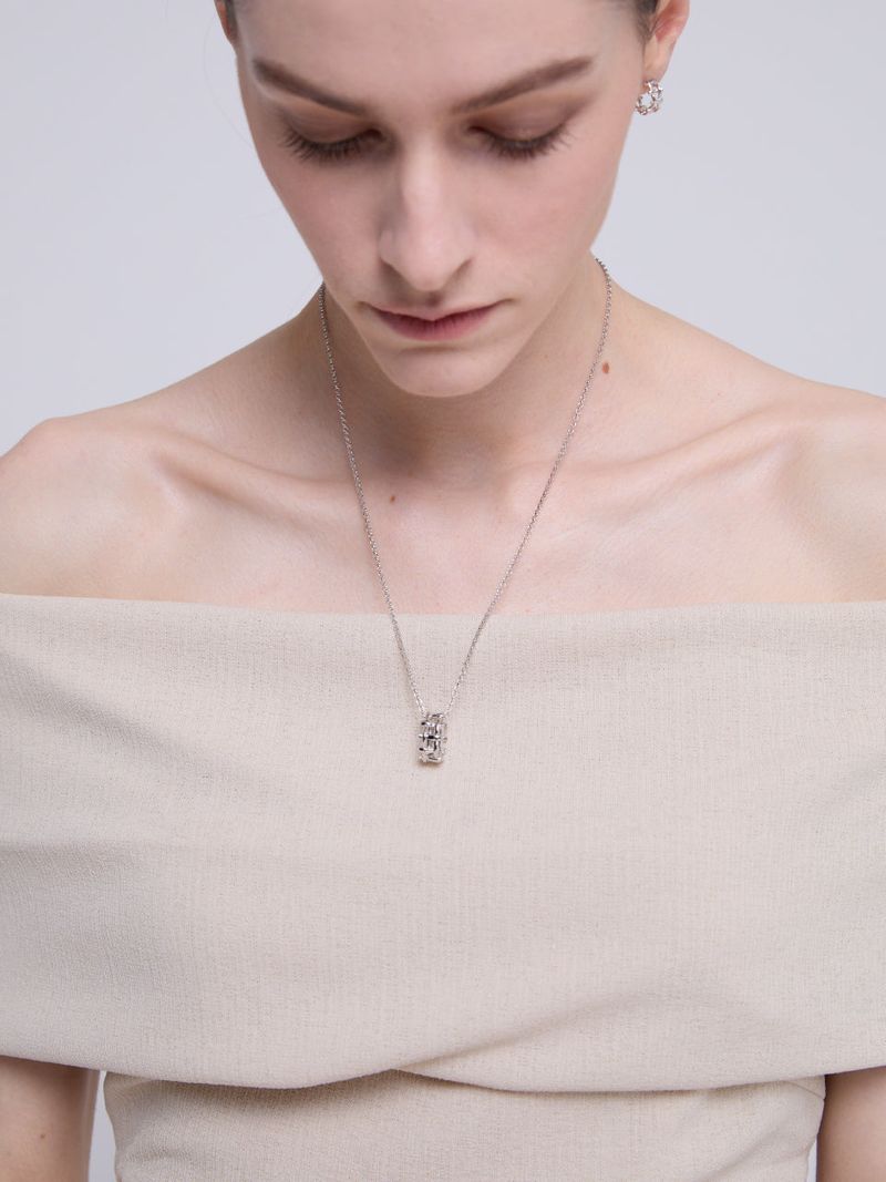Multi Hash Tag Large Necklace (Silver)